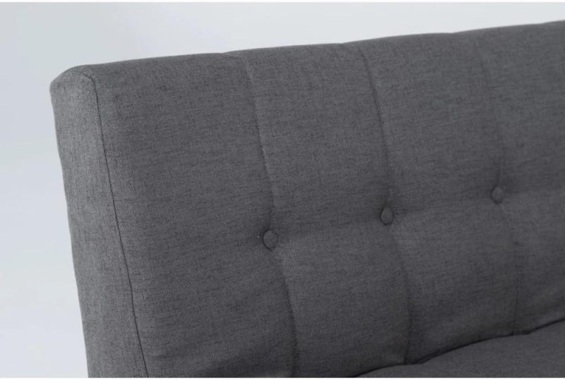 Futons |   Sawyer Grey Fabric Convertible Futon Sleeper Sofa Bed with Stainless Steel Legs Futons Futons