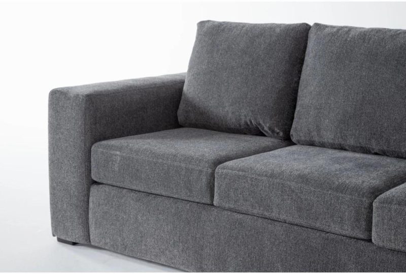 Futons |   Sebastian Slate Grey Fabric 109″ 2 Piece L-Shaped Sectional with Right Arm Facing Convertible Futon Sleeper Futons Futons