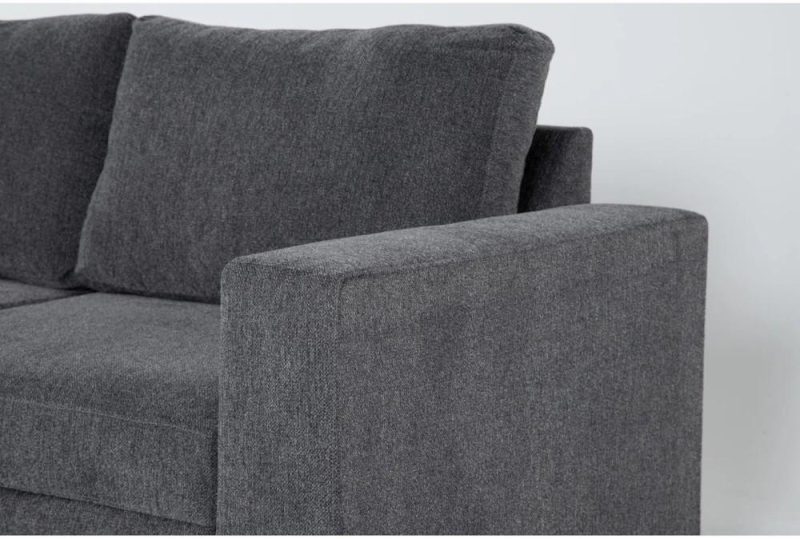 Futons |   Sebastian Slate Grey Fabric 140″ 3 Piece Convertible Futon Sleeper U-Shaped Sectional with Left Arm Facing Storage Chaise Futons Futons