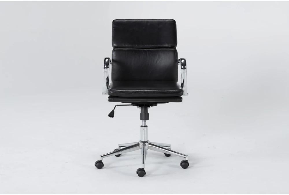 Gaming Chairs |   Moby Black Faux Leather Low Back Rolling Office Desk Chair Gaming Chairs Gaming Chairs