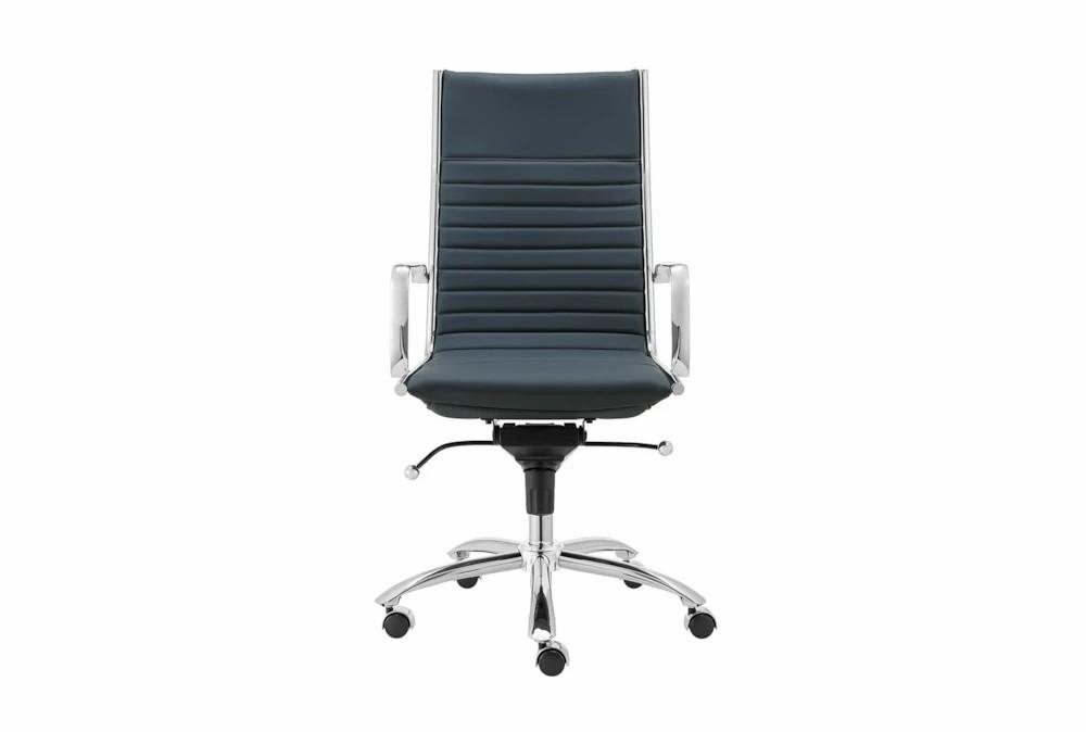 Gaming Furniture |   Copenhagen Blue Faux Leather And Chrome High Back Rolling Office Desk Chair Gaming Furniture Gaming Furniture