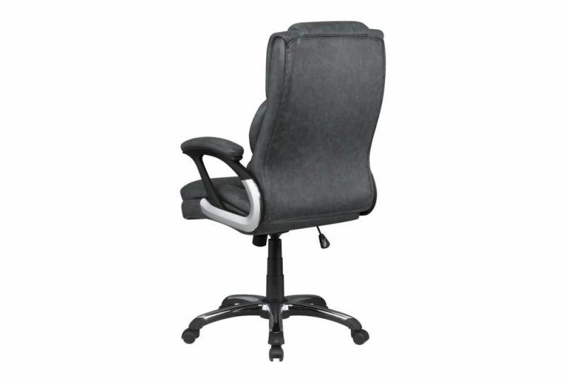 Gaming Furniture |   Julian Grey + Black With Padded Arms Adjusatable Rolling Office Desk Chair Gaming Furniture Gaming Furniture