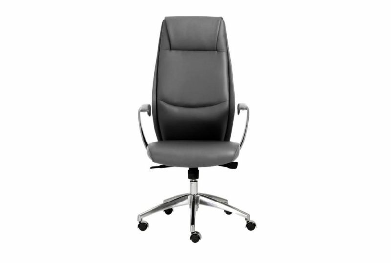 Gaming Furniture |   Karlstad Grey Faux Leather High Back Rolling Office Desk Chair Gaming Furniture Gaming Furniture