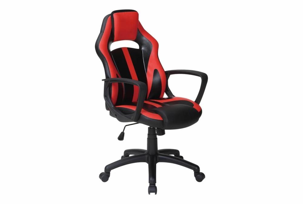 Gaming Furniture |   Zyair Black & Red Faux Leather Rolling Office Gaming Desk Chair Gaming Furniture Gaming Furniture