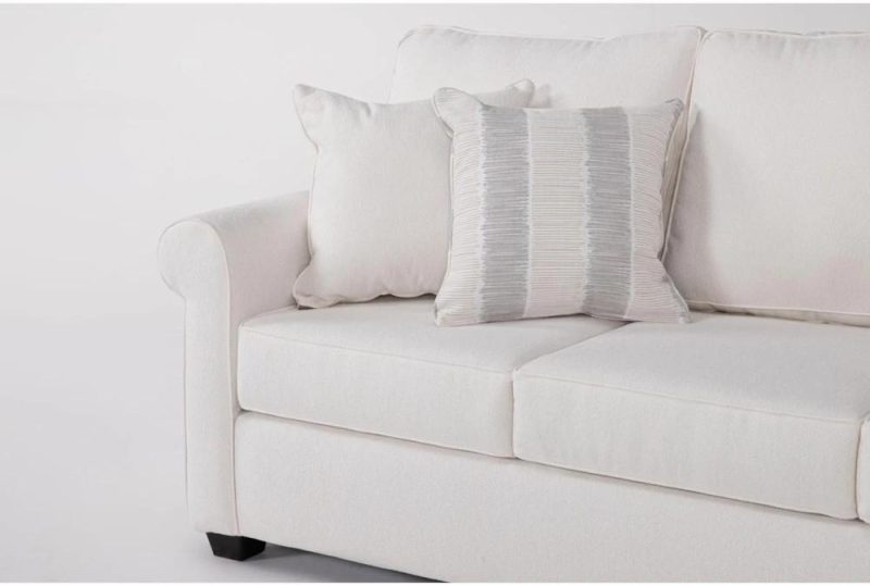 Living Room Sets |   Amora Ivory White Fabric 2 Piece Sofa & Loveseat Set Living Room Living Room Sets