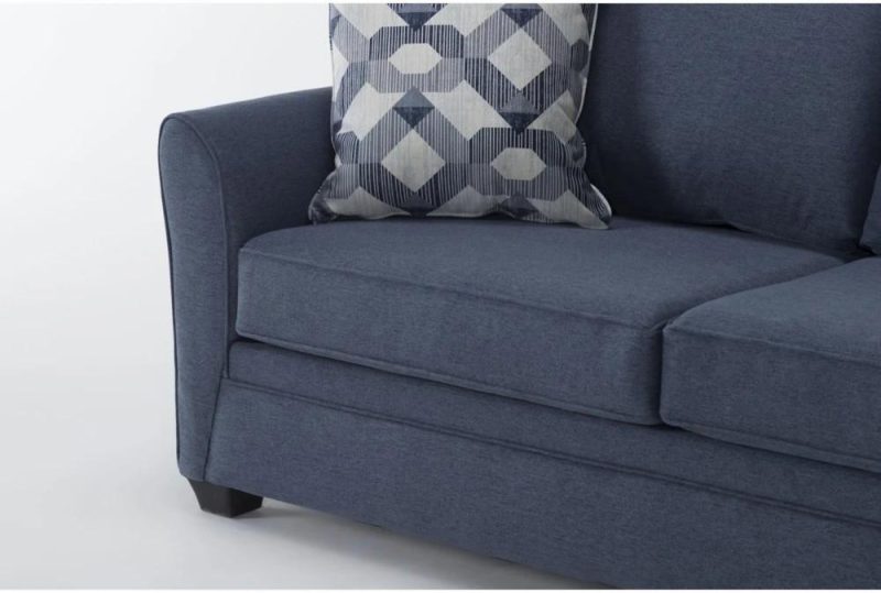 Living Room Sets |   Jaylen Indigo Blue Fabric 2 Piece 74″ Sofa & Loveseat Set Living Room Living Room Sets