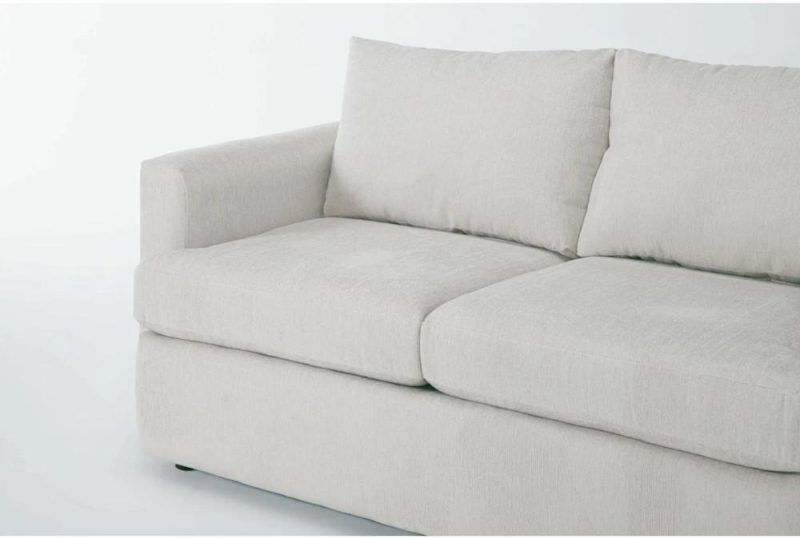 Loveseats |   Basil Porcelain White Fabric Loveseat Living Room Loveseats