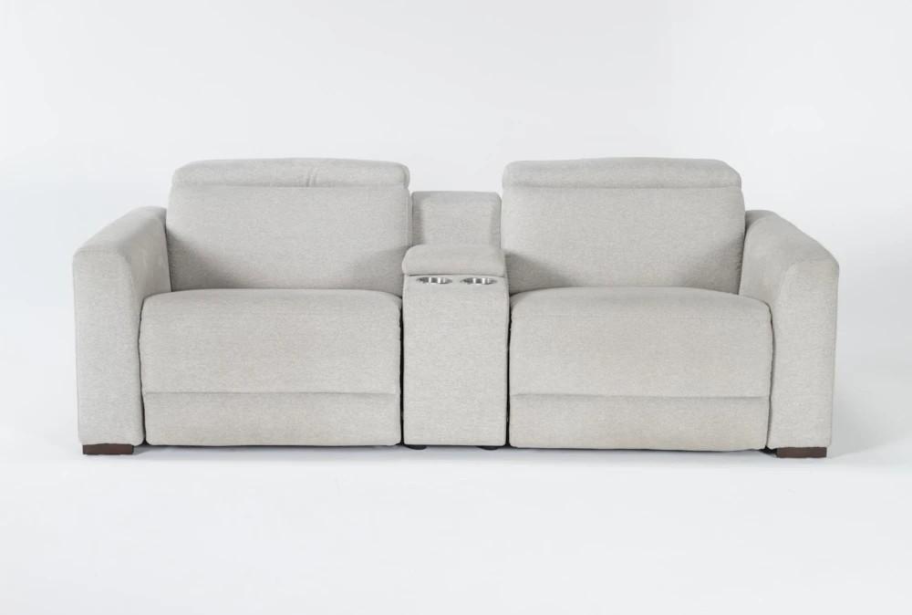 Loveseats |   Chanel Grey  91″ 3 Piece Power Reclining Modular Console Loveseat with Power Headrest, Storage, Cupholders & USB Living Room Loveseats