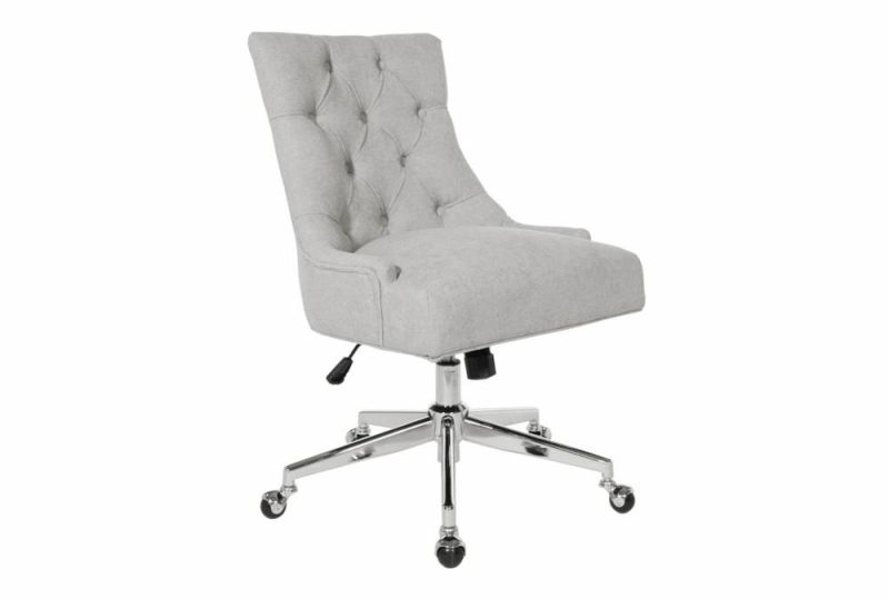 Office Chairs |   Amber Grey Tufted Rolling Rolling Office Desk Chair Gaming Chairs Gaming Chairs