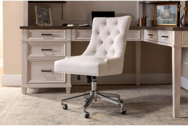 Office Chairs |   Amber Grey Tufted Rolling Rolling Office Desk Chair Gaming Chairs Gaming Chairs