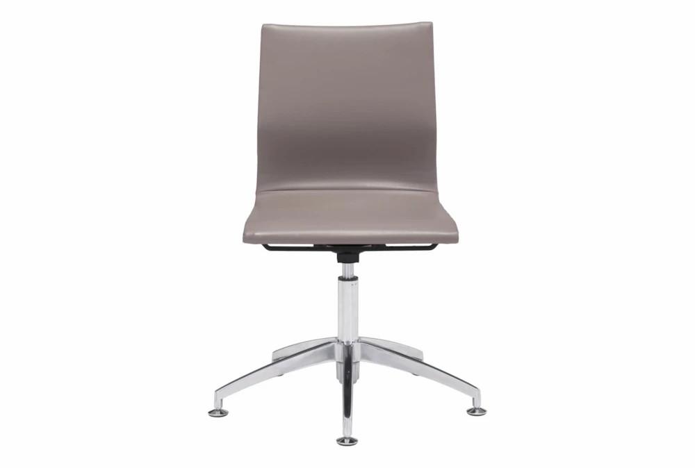 Office Chairs |   Armless Taupe Faux Leather Rolling Office Desk Chair Home Office Office Chairs