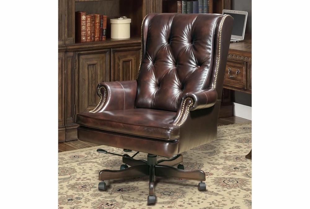 Office Chairs |   Dundee Leather Rolling Office Desk Chair Home Office Office Chairs