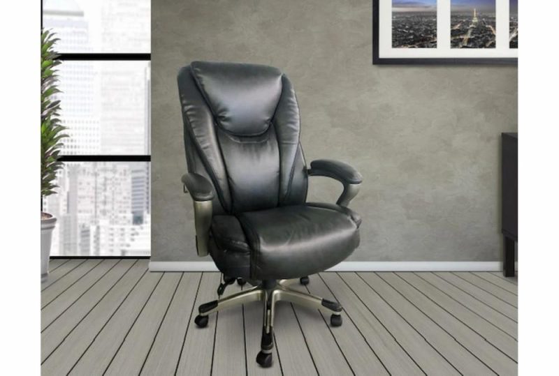 Office Chairs |   Forrest Grey Faux Leather Executive Rolling Office Desk Chair Home Office Office Chairs