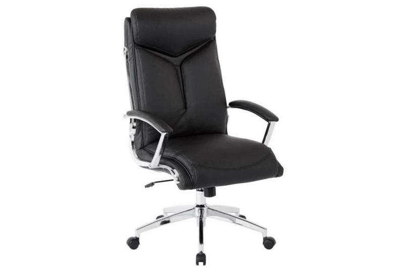 Office Chairs |   Sweeney Black Executive Faux Leather High Back Rolling Office Desk Chair Home Office Office Chairs