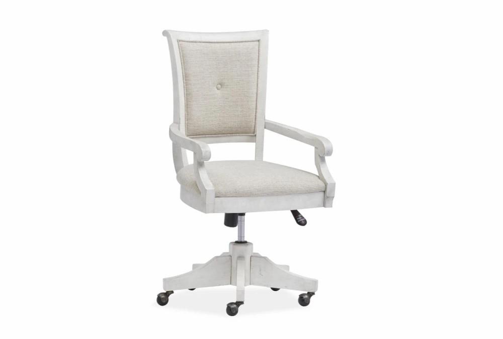 Office Chairs |   White Fully Upholstered Swivel Office Chair Home Office Office Chairs