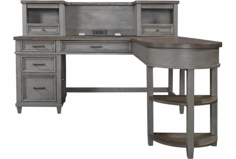 Office Desks |   Kit-Arden 3 Piece L-Shaped Lift-Top Desk With Hutch Home Office Office Desks