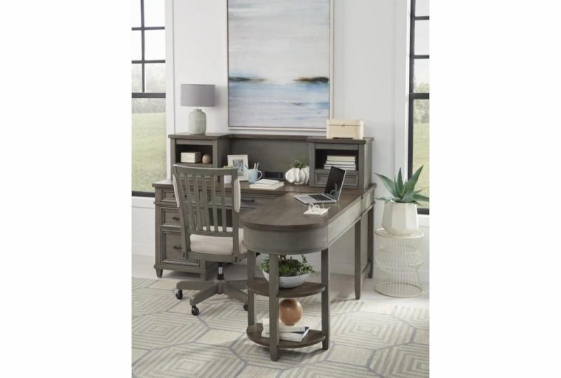 Office Desks |   Kit-Arden 3 Piece L-Shaped Lift-Top Desk With Hutch Home Office Office Desks