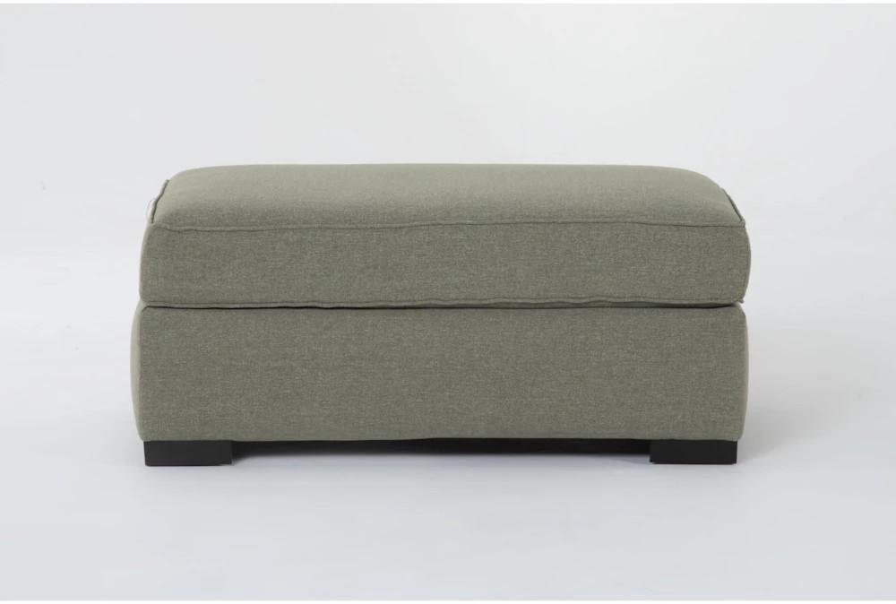 Ottomans + Poufs |   Arliss Foam 35″ Fabric Green Weave Ottoman Living Room Ottomans + Poufs