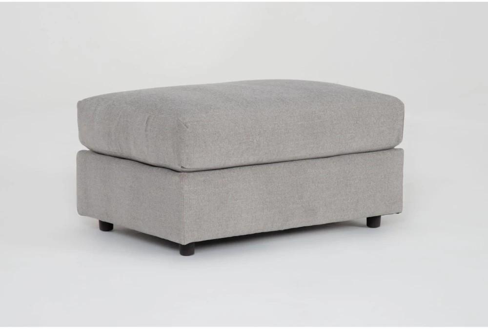 Ottomans + Poufs |   Lars 35″ Fabric Grey Chenille Ottoman Living Room Ottomans + Poufs