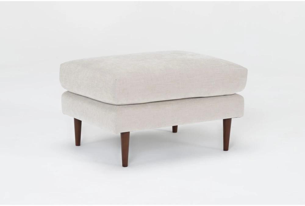 Ottomans + Poufs |   Marques Cobblestone White Fabric Rectangle Ottoman Living Room Ottomans + Poufs