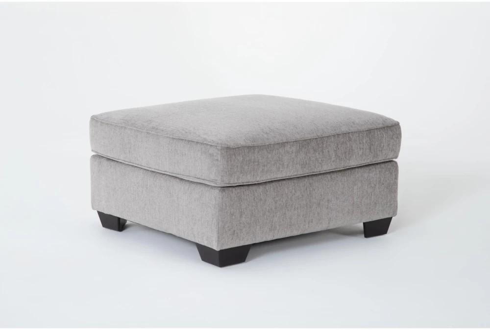 Ottomans + Poufs |   Mcdade Alloy Grey Fabric Square Cocktail Ottoman Living Room Ottomans + Poufs