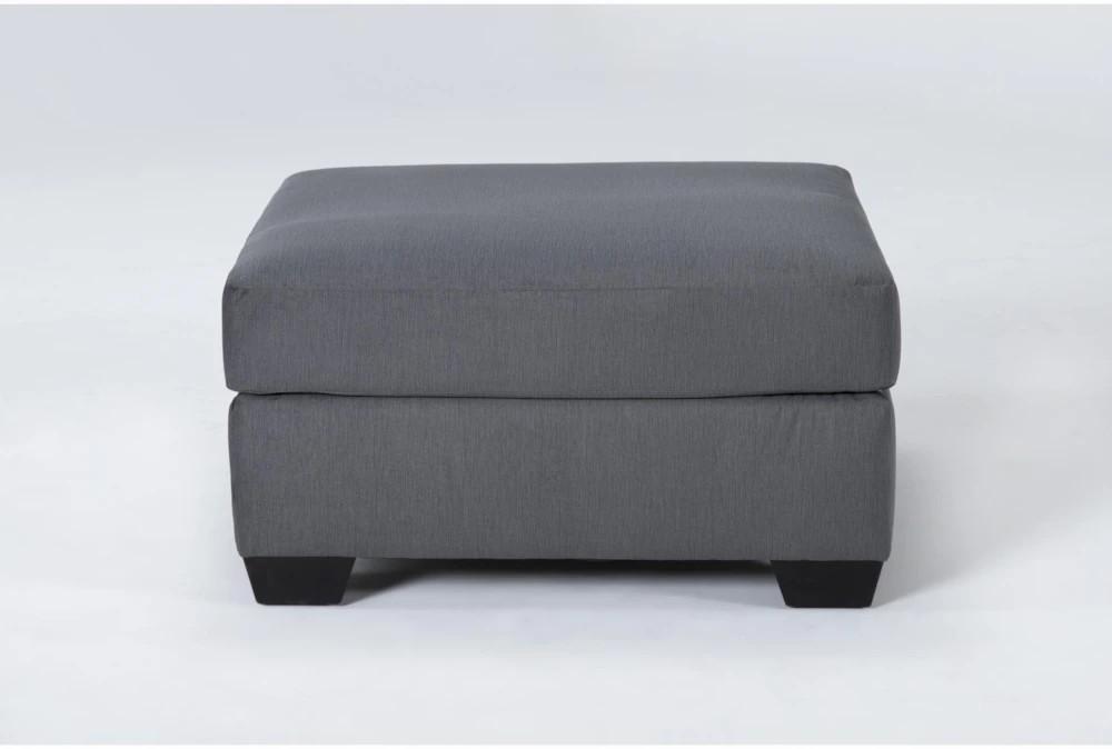 Ottomans + Poufs |   Romy Graphite Grey Fabric Square Cocktail Ottoman Living Room Ottomans + Poufs