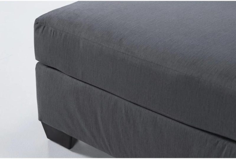 Ottomans + Poufs |   Romy Graphite Grey Fabric Square Cocktail Ottoman Living Room Ottomans + Poufs