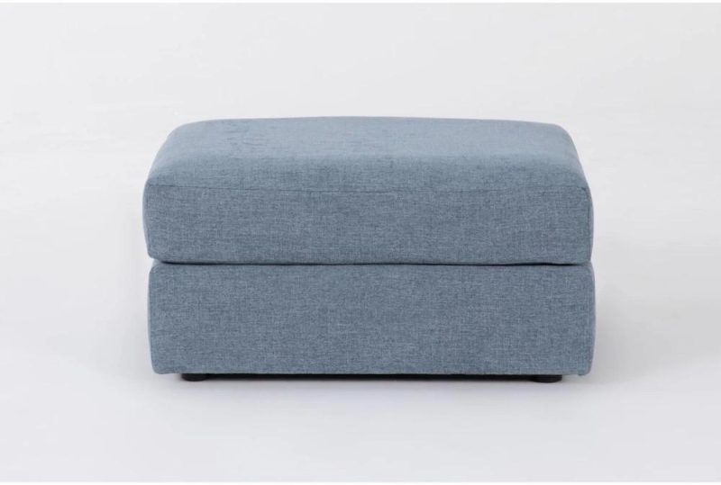 Ottomans + Poufs |   Smyth Memory Foam 32″ Blue Weave Ottoman Living Room Ottomans + Poufs