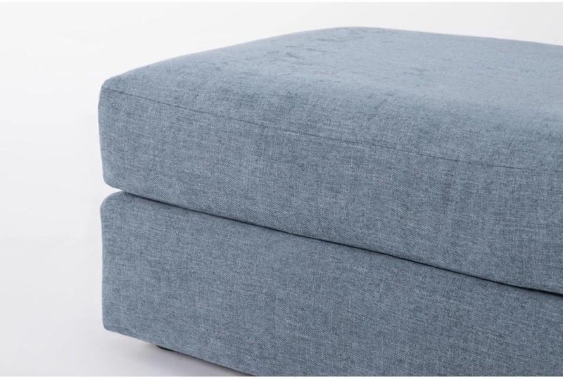 Ottomans + Poufs |   Smyth Memory Foam 32″ Blue Weave Ottoman Living Room Ottomans + Poufs