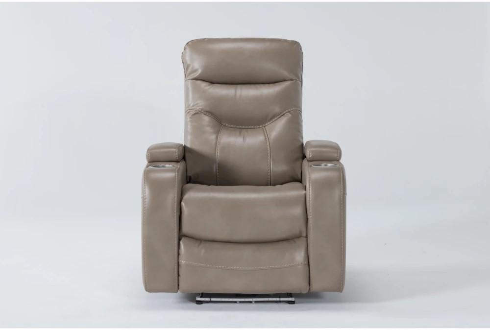 Recliners |   Bronson Linen Beige Power Wallaway Home Theater Recliner with Power Headrest, Cupholders, Storage, Lights & USB Living Room Recliners