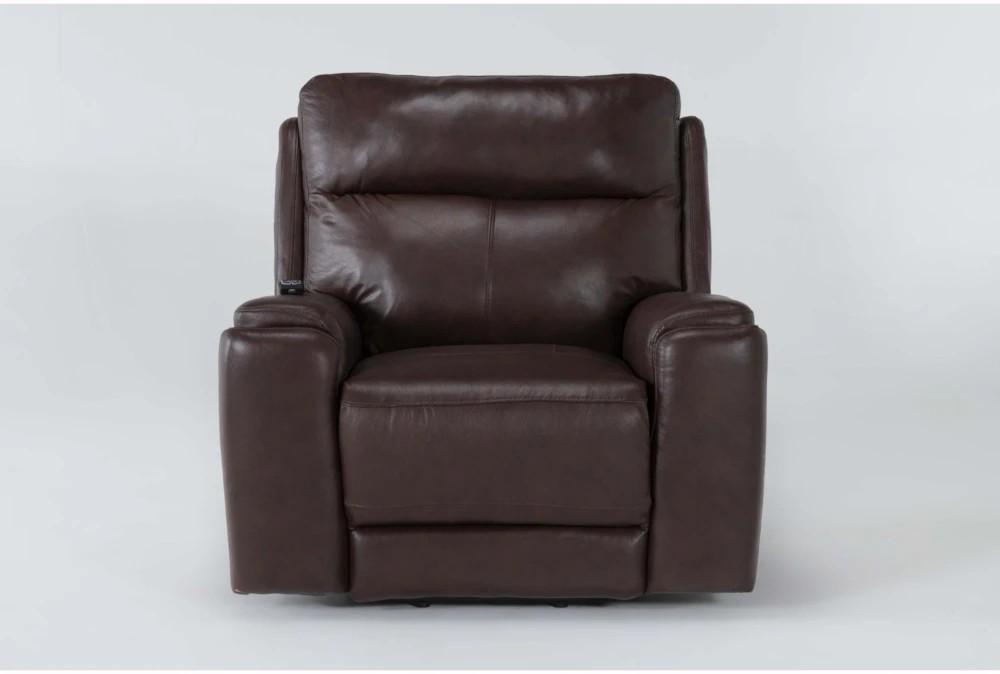 Recliners |   Buckley Cognac Brown Leather Oversized Power Dual Motor Lift Recliner with Power Headrest & USB Living Room Recliners