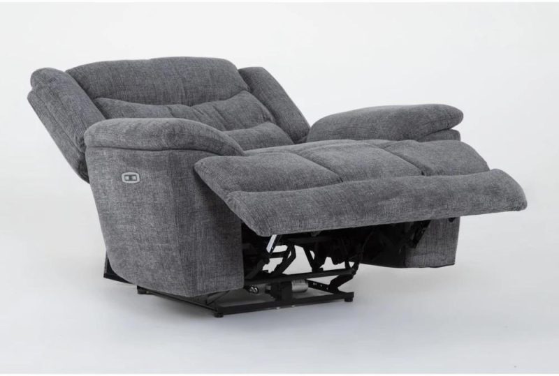 Recliners |   Cruz Smoke Grey Power Oversized Cuddler Recliner with USB Living Room Recliners