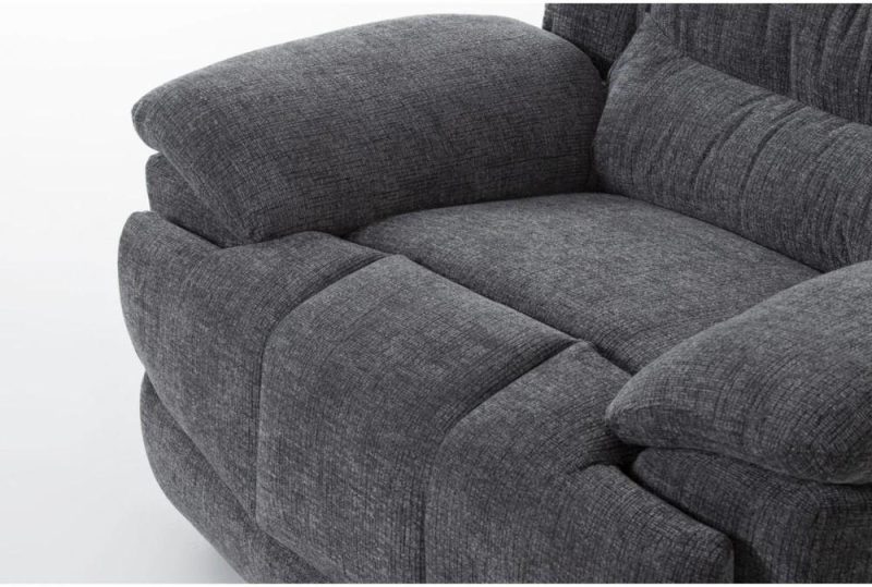 Recliners |   Cruz Smoke Grey Power Oversized Cuddler Recliner with USB Living Room Recliners