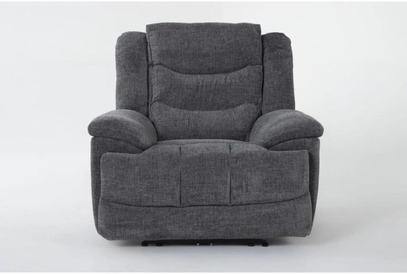 Recliners |   Cruz Smoke Grey Power Recliner with USB Living Room Recliners