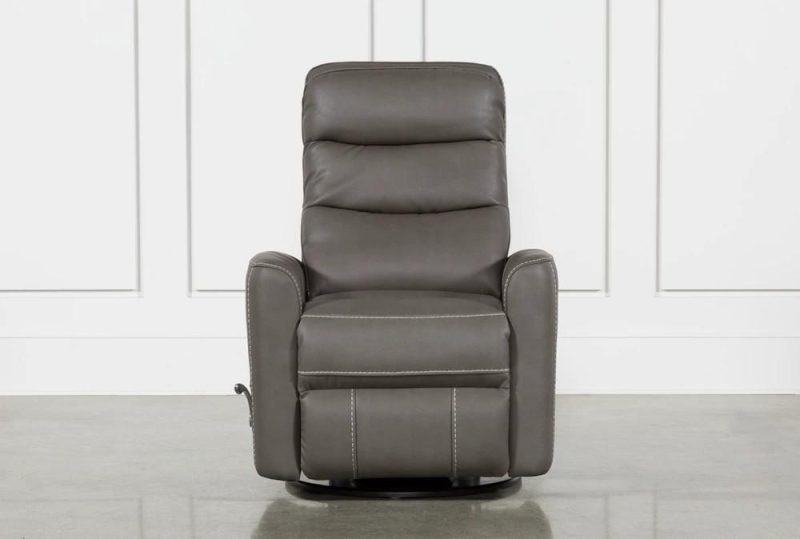 Recliners |   Hercules Grey Manual Swivel Glider Recliner with Manual Adjustable Headrest Living Room Recliners