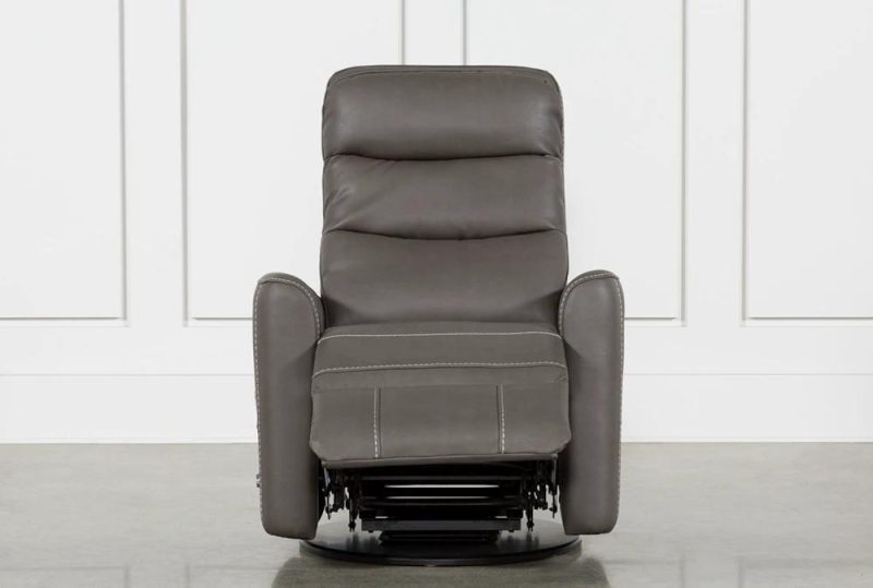 Recliners |   Hercules Grey Manual Swivel Glider Recliner with Manual Adjustable Headrest Living Room Recliners