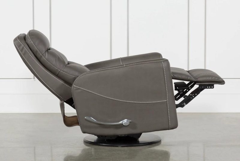 Recliners |   Hercules Grey Manual Swivel Glider Recliner with Manual Adjustable Headrest Living Room Recliners