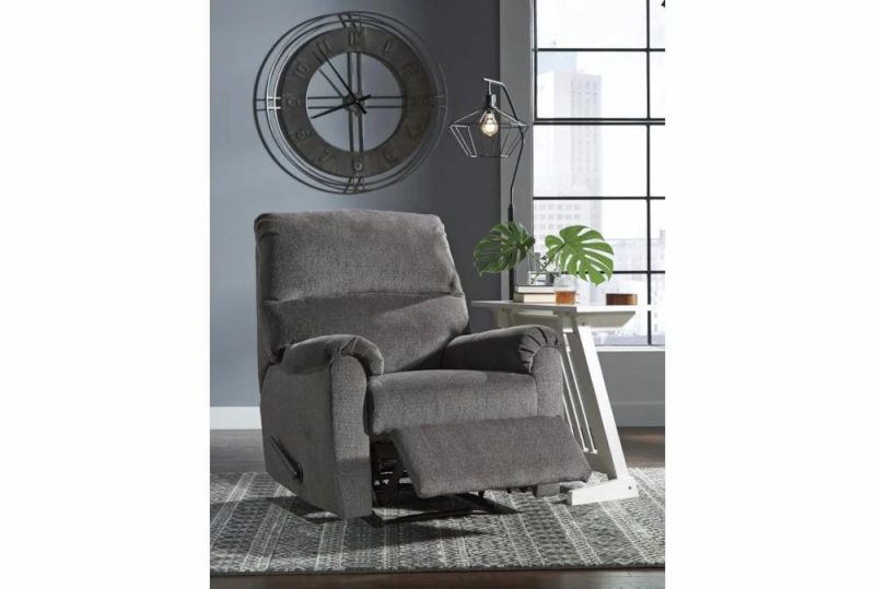 Recliners |   Nerviano Grey Manual Wallaway Recliner Living Room Recliners