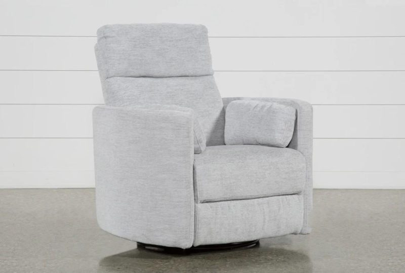 Recliners |   Rayna Dove Grey Power Swivel Glider Recliner with USB Living Room Recliners