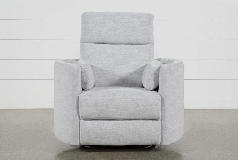 Recliners |   Rayna Dove Grey Power Swivel Glider Recliner with USB Living Room Recliners