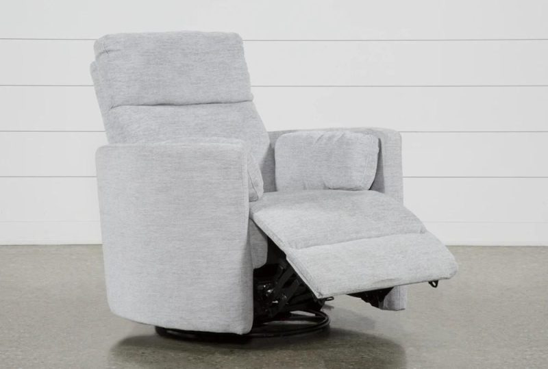 Recliners |   Rayna Dove Grey Power Swivel Glider Recliner with USB Living Room Recliners