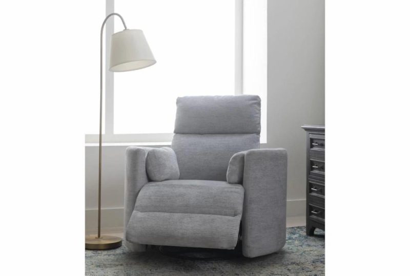 Recliners |   Rayna Dove Grey Power Swivel Glider Recliner with USB Living Room Recliners