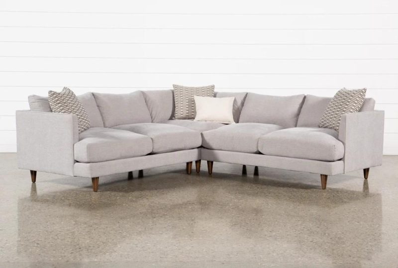 Sectionals |   Adeline II Grey Chenille 3 Piece 109″ Sectional Living Room Sectionals