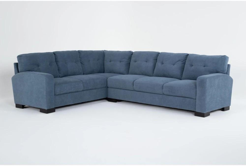 Sectionals |   Avery Blue Fabric 116″ 2 Piece L-Shaped Sectional with Right Arm Facing Sofa Living Room Sectionals