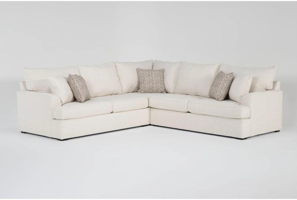 Sectionals |   Belinha II Opal White Fabric Modular 3 Piece L-Shaped Sectional Living Room Sectionals