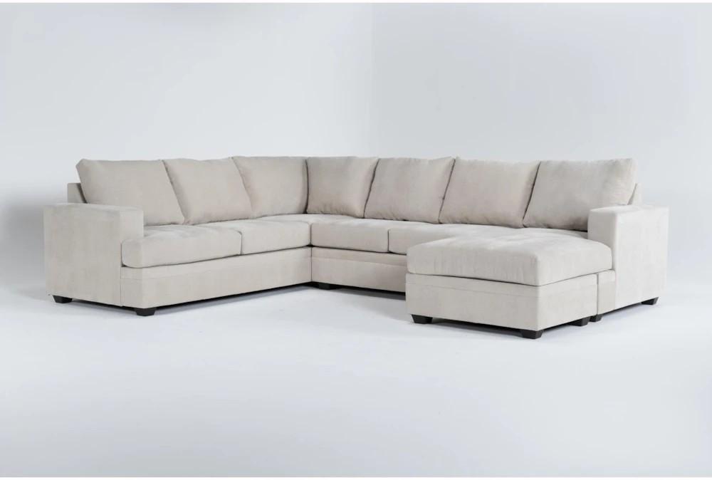 Sectionals |   Bonaterra Sand Beige Fabric 127″ 2 Piece U-Shaped Sectional with Right Arm Facing Sofa Chaise Living Room Sectionals