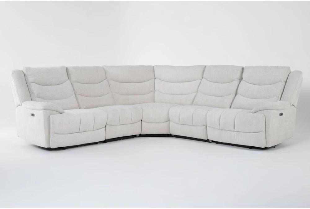 Sectionals |   Cruz Ecru 5 Piece Power Reclining L-Shaped Modular Sectional with USB Living Room Sectionals