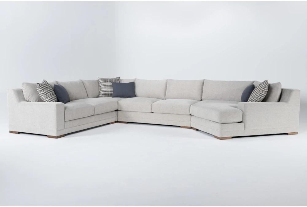 Sectionals |   Everett Grey 179″ Fabric 4 Piece U-Shaped Sectional With Right Arm Facing Cuddler Living Room Sectionals