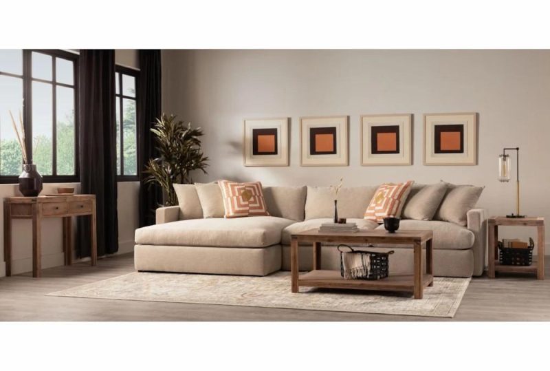 Sectionals |   Grand Down II Chenille 139″ Fabric 2 Piece Sectional With Left Arm Facing Oversized Chaise Living Room Sectionals