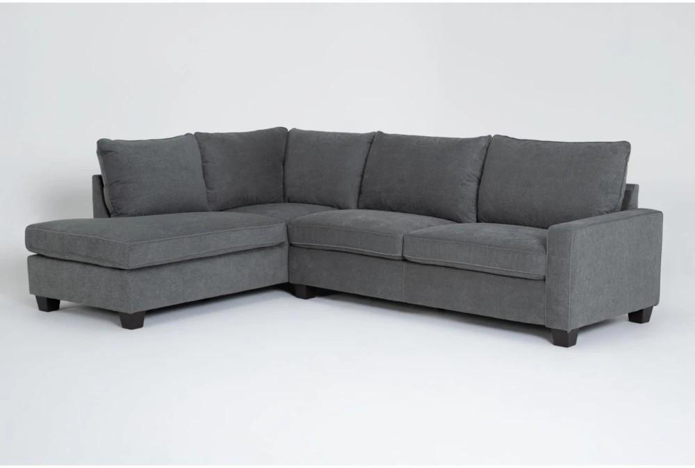 Sectionals |   Reid Grey Fabric 109″ 2 Piece L-Shaped Sectional with Left Arm Facing Corner Chaise Living Room Sectionals